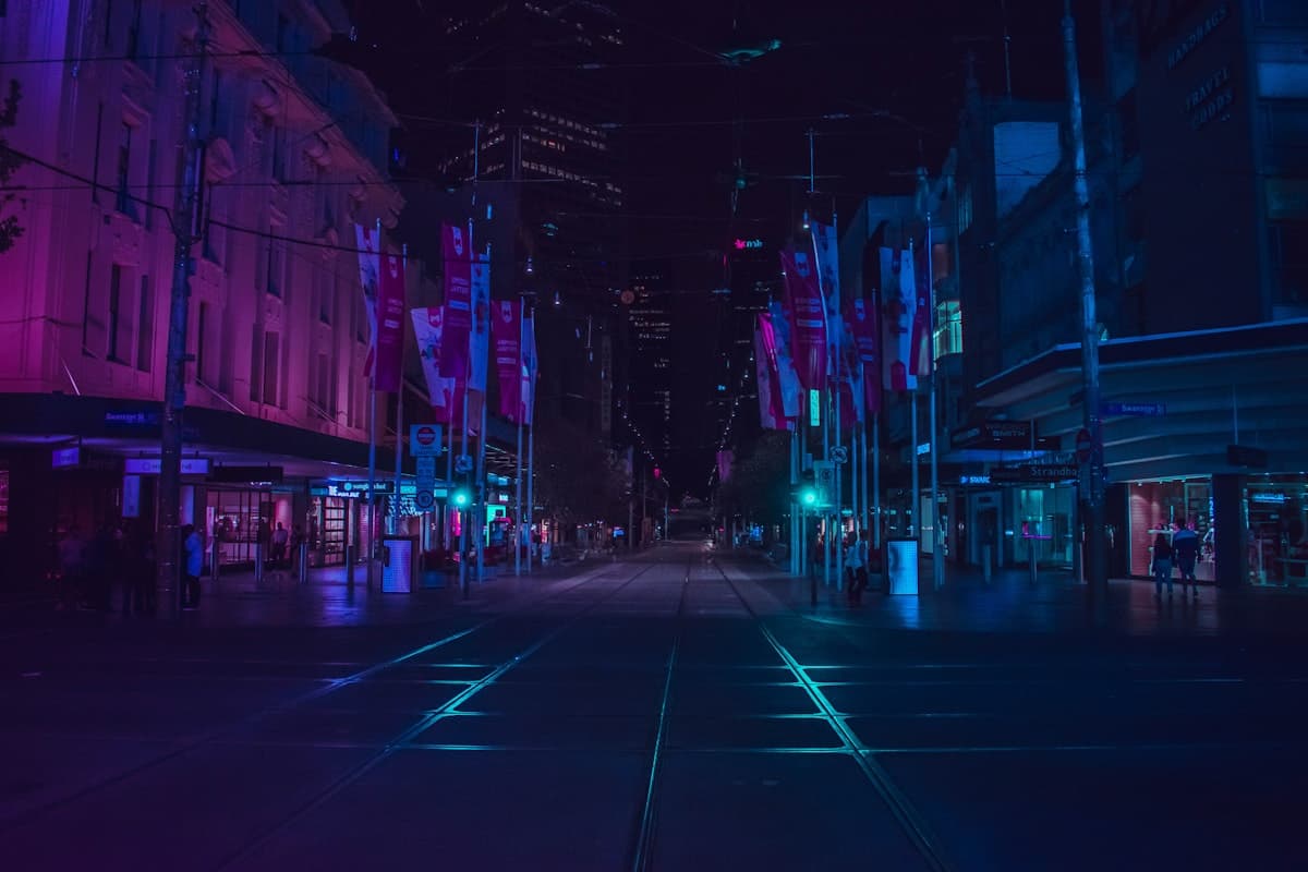 AI 生成的雨夜未来城市